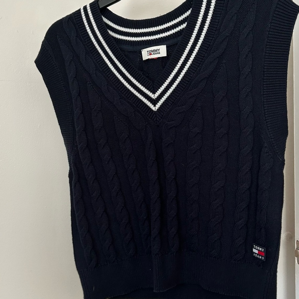 Tommy Jeans Black Cable Knit Vest
